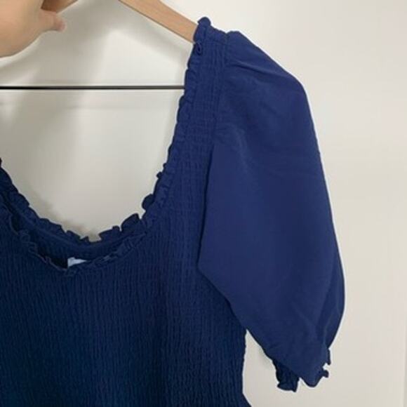 Hill House The Luisa Nap Blue Navy Crepe Dress Womens New Size XL - Picture 10 of 16